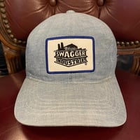 MADE IN JAPAN製 SWAGGER ワッペン付き ダンガリースナップバックキャップ ライトインディゴ