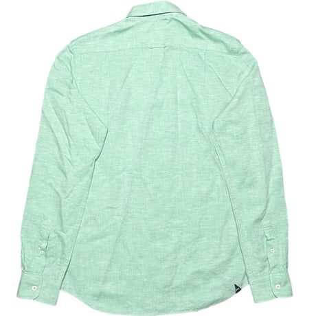 MADE IN PORTUGAL製 DENHAM 長袖コットンリネンシャツ グリーン Sサイズ