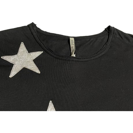 ☆タグ付き新古品☆ MADE IN ITALY製 WLG by Giorgio Brato レザーワッペン付きTシャツ ブラック Sサイズ