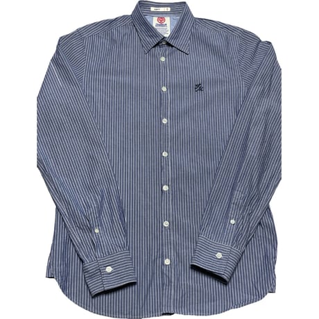 MADE IN ITALY製 FRANKLIN MARSHALL SLIM FIT 長袖ストライプシャツ ダンガリー Sサイズ