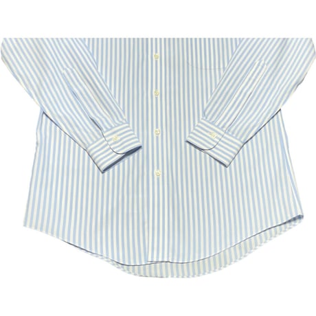 BROOKS BROTHERS スーピマコットンボタンダウン長袖シャツ サックスストライプ 15-31サイズ ノンアイロン加工