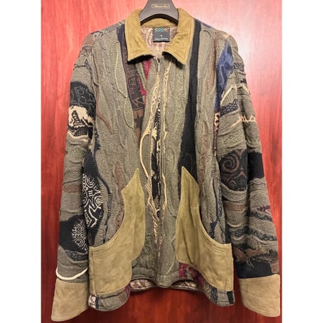 希少 90s COOGI ブルゾン ジャケット 3Dニット COOGI 3D knit × leather riders jacket | NOIR ONLINE