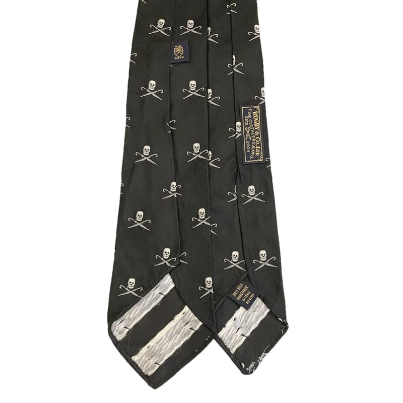 MADE IN ITALY製 RUGBY RALPH LAUREN スカル柄ハンドメイドシルク MADE IN ITALY製 RUGBY RALPH LAUREN スカル柄ハンドメイドシルク