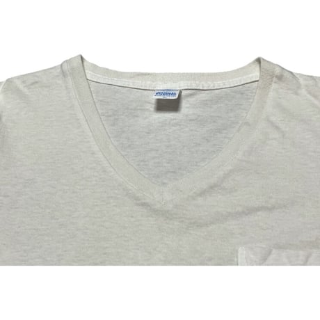 MADE IN USA製 Velva Sheen × JOURNAL STANDARD 無地Vネック半袖Tシャツ アイボリー Sサイズ
