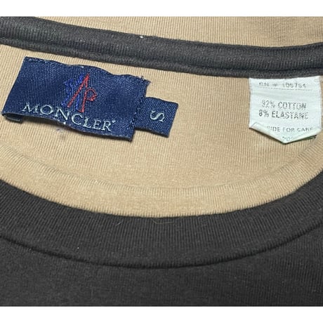 【SHIPS 取り扱い】 MADE IN PORTUGAL製 MONCLER 半袖レイヤードTシャツ ブラウン Sサイズ
