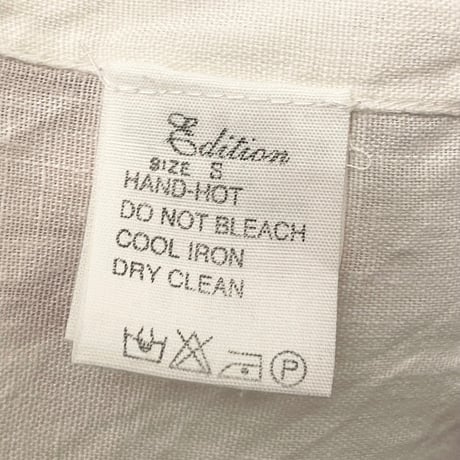【TOMORROWLAND 取り扱い】 MADE IN ITALY製 120% lino バック刺繍入り半袖リネンシャツ ホワイト Sサイズ