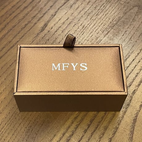 専用ケース付き MFYS カフリンクス ネイビー×ブラック×シルバー