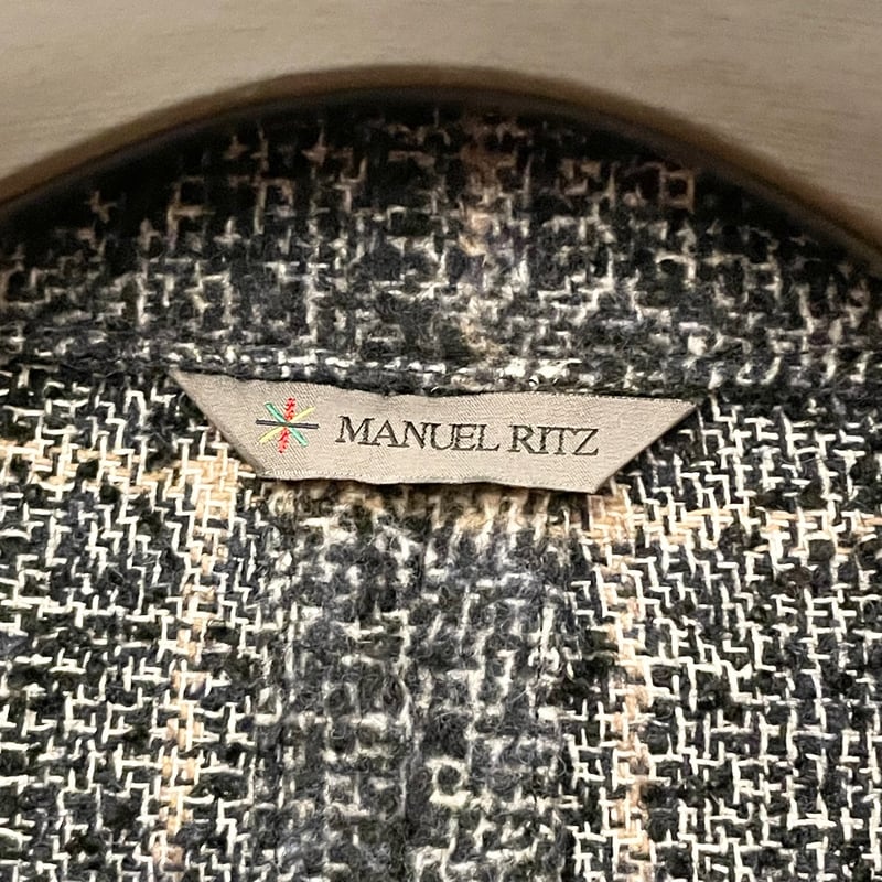 MADE IN BULGARIA製 MANUEL RITZ ブロックチェック柄コットンウールテ