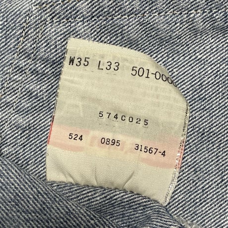 MADE IN USA製 LEVI'S 501xx デニムパンツ ライトインディゴ W35×L33