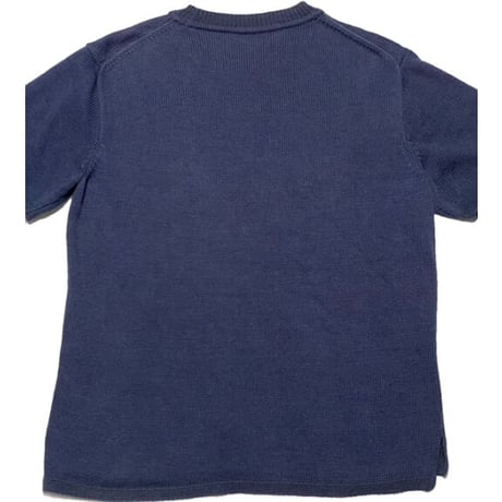 MADE IN JAPAN製 JOURNAL STANDARD 半袖ニットシャツ ネイビー Mサイズ