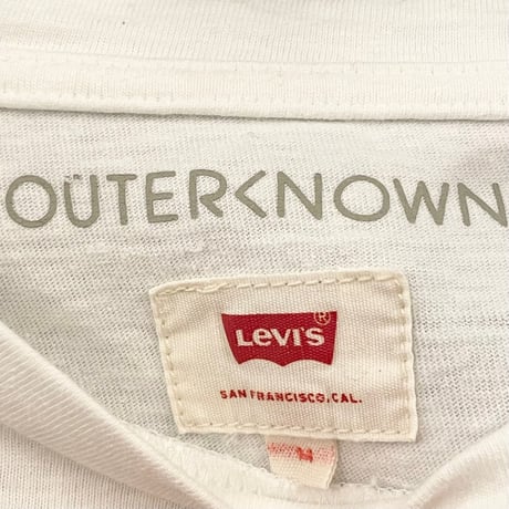 LEVI'S WELLTHREAD × OUTERKNOWN コラボレーション半袖プリントTシャツ ホワイト Mサイズ