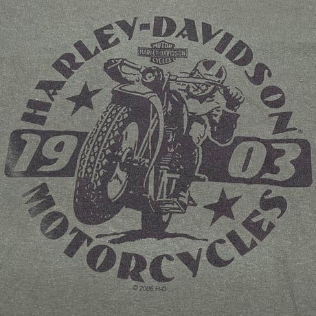 MADE IN USA製 HARLEY-DAVIDSON 半袖Tシャツ オリーブ Lサイズ