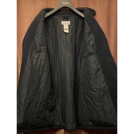 MADE IN CANADA製 90s AKA EDDIE BAUER カシミヤ混ウールチェスターコート ブラック XSサイズ