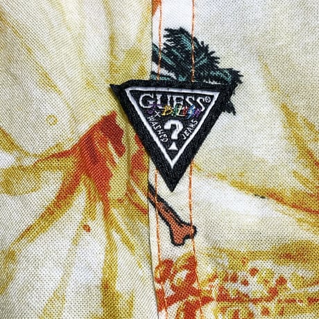 GUESS × J Balvin コラボレーションアロハシャツ オレンジ Sサイズ