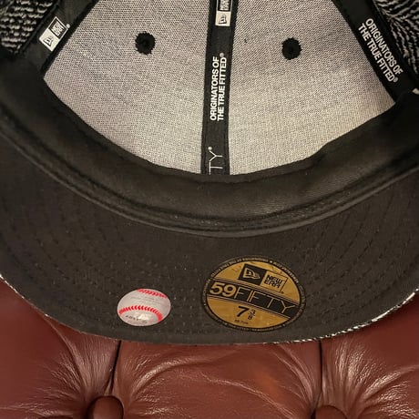 NEW ERA × NEW YORK YANKEES 59FIFTY ウールベースボールキャップ ブラック×ホワイト 7-3/8 58.7cm
