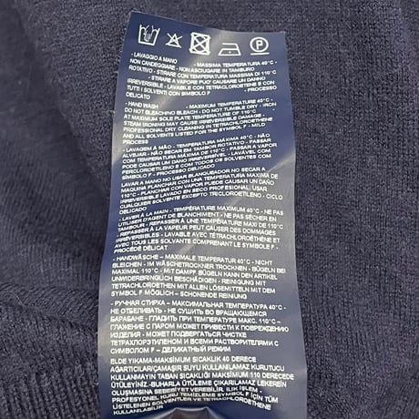 ARMANI JEANS コットンウール プルオーバーニットパーカー ネイビー Lサイズ