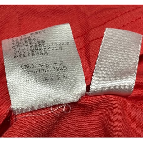 MADE IN USA製 ALEX B バックプリント半袖UネックTシャツ オレンジ Sサイズ