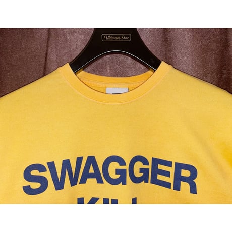 MADE IN JAPAN製 SWAGGER 「KILL CITY」 プリントTシャツ イエロー Lサイズ
