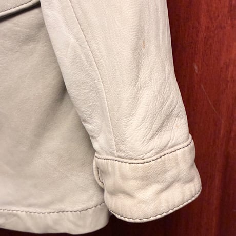 MADE IN KOREA製 RON HERMAN 本革 ラムレザー M-65ジャケット アイボリー 1サイズ