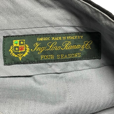 MADE IN JAPAN製 azabu tailor Loro Piana生地ウールスラックス チャコールグレー W82サイズ