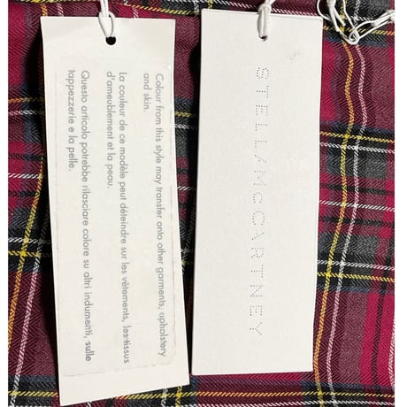 タグ付き STELLA McCARTNEY 長袖チェック柄コットンレーヨンシャツ レッド 41サイズ