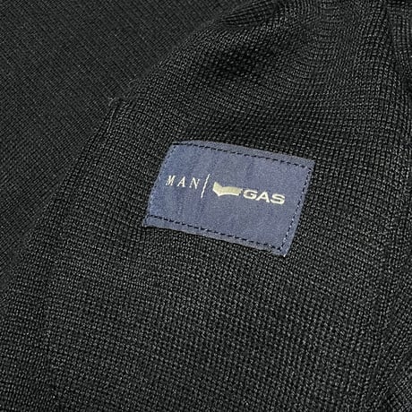 MADE IN ITALY製 GAS ニットテーラードジャケット ブラック 50サイズ