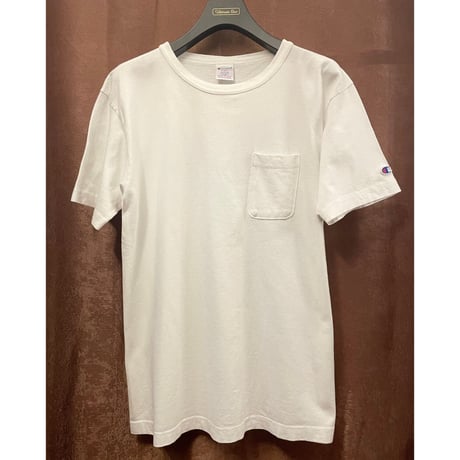 MADE IN USA製 Champion T1011 ヘビーウェイトポケット付き半袖Tシャツ ホワイト Mサイズ