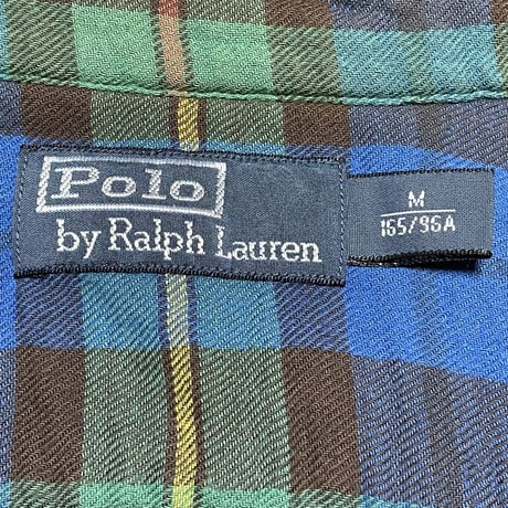 Polo by Ralph Lauren 長袖チェック柄シャツ グリーン Mサイズ