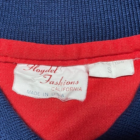 MADE IN USA製 Floydel Fashions CALIFORNIA USA 襟ラインポロシャツ レッド Sサイズ