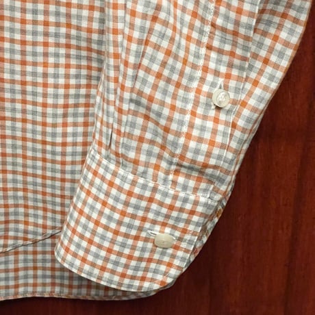 【BARNEYS NEWYORK 取り扱い】 MADE IN ITALY製 BARBA BARNEYS NEWYORK ギンガムチェック柄長袖ボタンダウンシャツ マルチカラー 37-14 1/2サイズ