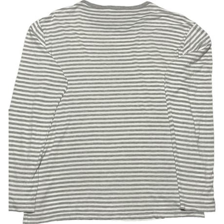 MADE IN ENGLAND製 SUNSPEL クルーネックボーダー長袖Tシャツ グレー Lサイズ