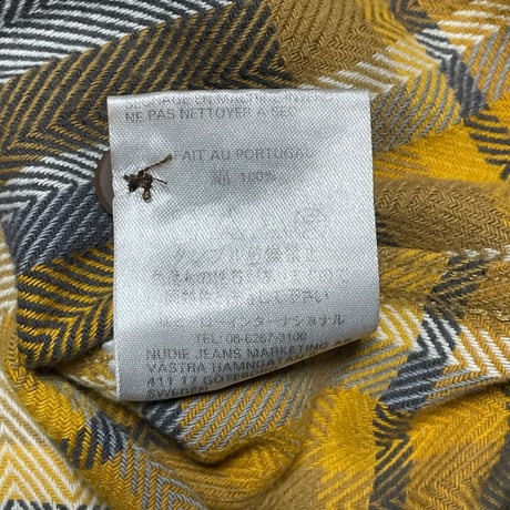 Nudie Jeans 長袖コットンシャツ イエロー XSサイズ