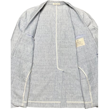 【ベイクルーズ取り扱い】MADE IN ITALY製 Mr. Rick Tailor コットンリネンテーラードジャケット サックス 46サイズ