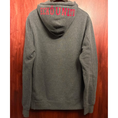ECKO UNLTD. ロゴ刺繍入り プルオーバーパーカー ブラック×チャコールグレー Mサイズ
