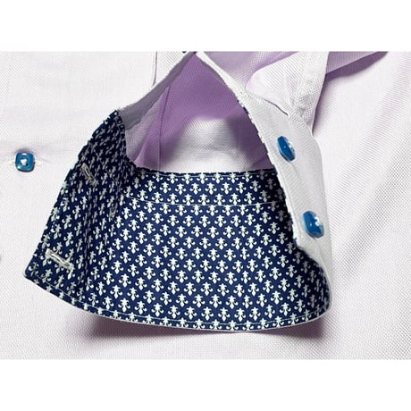 ▲訳あり商品▲ MADE IN ITALY製 ANDREA PALOMBINI ボタンダウン長袖ドレスシャツ パープル Sサイズ