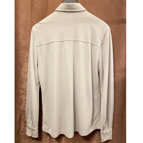 ▲訳あり商品▲ MADE IN ITALY製 ZANONE ICE COTTON 長袖ニットシャツ グレージュ
