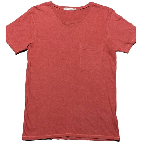 nudie jeans 無地ポケット付きオーガニックコットンTシャツ バーガンディ XSサイズ