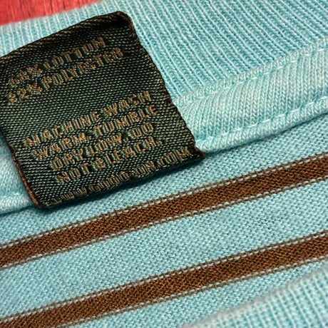 MADE IN USA製 Good On ボーダー柄 半袖Tシャツ ミントグリーン×ブラウン Mサイズ