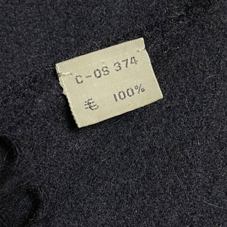 MADE IN ITALY製 D'URBAN ウールショートマフラー ネイビー