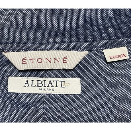 ALBIATE生地使用 ETONNE 長袖シャツ インディゴ LLサイズ
