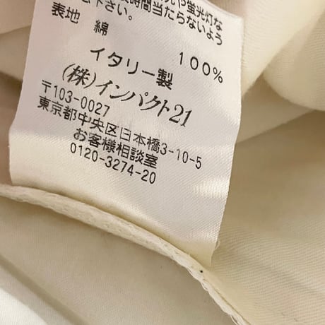 MADE IN ITALY製 RALPH LAUREN PURPLE LABEL コットンスラックス アイボリー W32サイズ