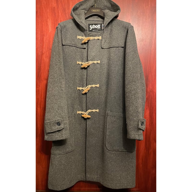 Schott / ダッフルコート/M/ウール/GRY/無地/USA製/エドウィン エドウィン商事取り扱い】 MADE IN USA製 Schott NYC ウールダッフル