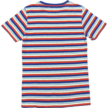 MADE IN JAPAN製 LOUNGE LIZARD ポケット付き半袖ボーダーTシャツ マルチカラー 3/Lサイズ