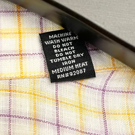 Saks Fifth Avenue チェック柄 長袖リネンシャツ マルチカラー 16.5サイズ