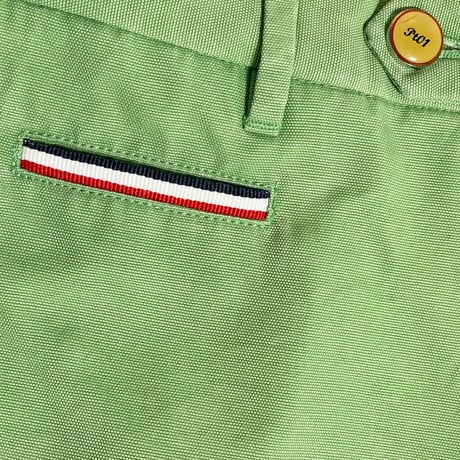 ▲訳あり商品▲ 【TOMORROWLAND 取り扱い】 MADE IN ROMANIA製 PT01 OCEAN DRIVE コットンカラースラックス グリーン 44サイズ