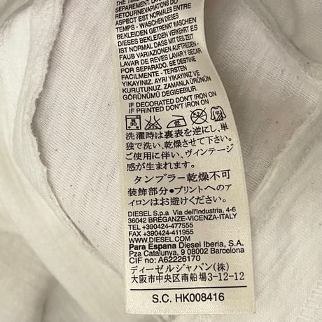 DIESEL VネックTシャツ アイボリー Mサイズ