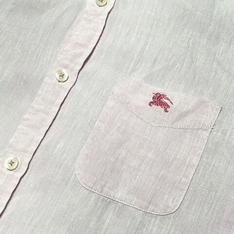 BURBERRY BLACK LABEL 長袖リネンシャツ ピンク 3サイズ