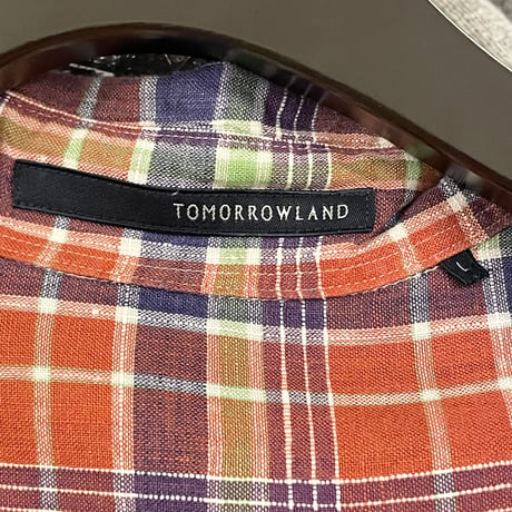 TOMORROWLAND 長袖チェック柄リネンシャツ マルチカラー Lサイズ