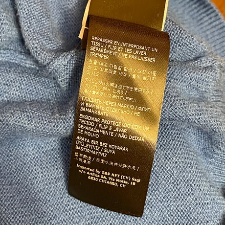 PEUTEREY クルーネックウールカシミヤセーター ブルー XXLサイズ