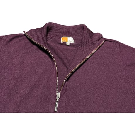 E.Z BY ZEGNA フルジップウールカーディガン ボルドー Lサイズ
